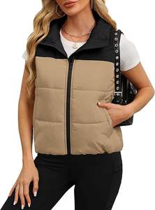 <b>Women's</b> Short Puffer <b>Vest</b> Stand Collar Eco-Friendly Casual Jacket Jogging Fashion <b>White</b> Duck Sports <b>Vest</b> - Product Image 2