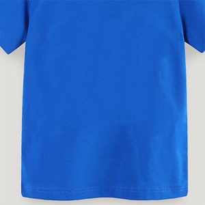 Prendas de vestir Temporada de verano Camiseta para niños Jersey de color azul Traje Transpirable Tela suave Top Camiseta de moda para niños pequeños - Product Image 4