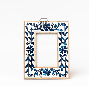 Meilleur choix de cadre photo de table Boho Design floral élégant Incrustation de nacre jaune Impression polie à des fins décoratives - Product Image 1