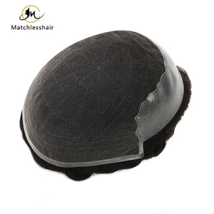 <span class=keywords><strong>N6</strong></span> French Lace Front Perruque de prothèse de cheveux pour hommes en poly PU avec cheveux indiens Toupee européen Couleur naturelle Modèle vierge - Product Image 2