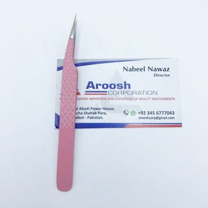 Pince à épiler en acier inoxydable durable de haute qualité Isolation Rose Logo personnalisé Extension de cils - Product Image 1