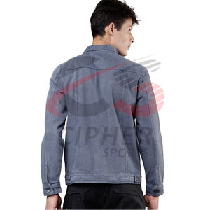 แจ็กเก็ตผ้ายีนส์ผ้าฝ้ายทอลายทแยงแจ็กเก็ตซักได้ซิปด้านหน้าออกแบบได้ตามต้องการล่าสุด - Product Image 3