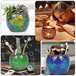 Porte-bougie à thé multifonctionnel artisanal, écologique, de haute qualité, romantique, en mosaïque de verre suspendu, décoration d'intérieur - Product Image 2