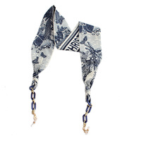 Chaînes de lunettes en ruban de soie, Boho acrylique lunettes de soleil porte-lanière masque sangle collier bijoux