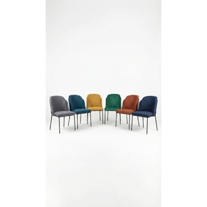 New Trend Vizyon Modern Upholstered Dining Chair Wing <b>Backrest</b> Metal Legs Minimalist Design for Home Office School Use Wholesale - Product Image 1
