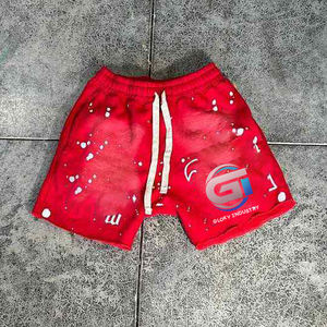 Pantalones cortos lavados para hombre con logotipo de Puff personalizado, pantalones de chándal lavados con ácido, pantalones cortos lavados de algodón pesado para hombre - Product Image 3