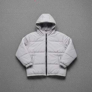 Veste d'hiver personnalisée légère pour hommes Manteau à capuche avec fonction coupe-vent Veste à glissière en duvet de coton bon marché pour hommes - Product Image 3