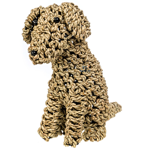 Estatua de perro Labradoodle de algas marinas tejidas a mano, estatuilla de escultura, decoración del hogar, regalo decorativo hecho a mano, obra de arte, lindo cachorro - Product Image 1