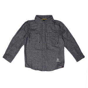 Camisa de Mezclilla de Manga Larga para Niños - Gris Oscuro - Product Image 1