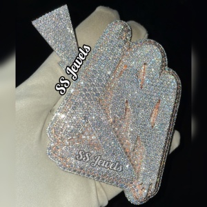 Collar de moissanita de diamante de rapero pesado personalizable, colgante de estilo HipHop para hombre, joyería personalizada con inicial de nombre grande para hombre - Product Image 1