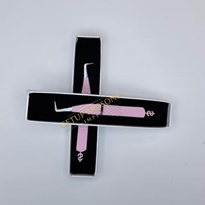 Pestañas GETUP BROSONS IMPEX de 90 Grados, Color Rosa, Diseño con Corte de Diamante, Acero Inoxidable, Antimagnéticas, Antiestáticas, Suaves - Product Image 5