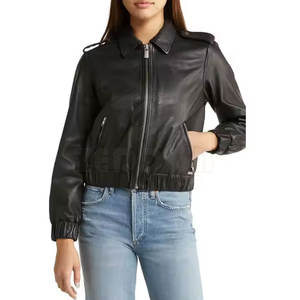 Última chaqueta de cuero de mujer de la mejor calidad a precios al por mayor colores personalizados chaquetas de cuero al por mayor - Product Image 4