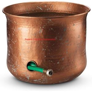 Pot de stockage d'eau de jauge lourde en cuivre pur de qualité fine avec des pots de tuyau de décor à la maison traditionnels faits à la main à prix économique - Product Image 6