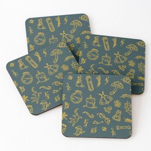 Custom Logo Handmade Durable Natural Mango Wood/Acacia Wood Over Printed Tea Serving <b>Coasters</b> 4 Pieces <b>Set</b> - Product Image 3