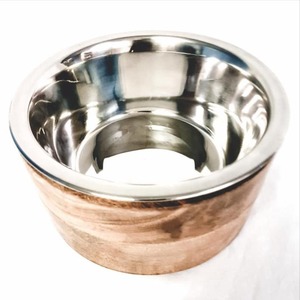 Bol en bois pour pattes avec bols en acier inoxydable pour chiens et chats - Product Image 5