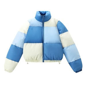 Chaqueta acolchada de algodón con cuello para hombre levantado, abrigo de retazos a la moda de invierno, chaqueta acolchada de bloque de Color, Parka para mujer, ropa de calle - Product Image 4