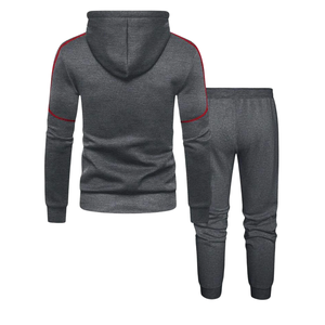 Ensemble de survêtement pour homme, sweat-shirt à capuche uni, veste zippée, jogging, tenue décontractée, athlétique, hiver, chaud, respirant, entraînement, streetwear - Product Image 4