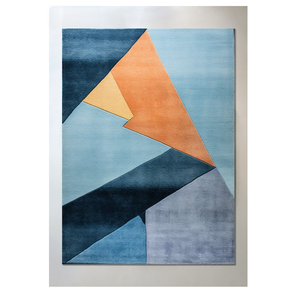 Bleu coloré moderne touffeté à la main laine de nouvelle-zélande tapis résistant aux taches conception abstraite douce bureau à domicile salon chambre d'enfants - Product Image 1