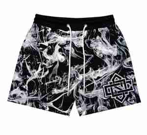 Short en maille de basket-ball floral décontracté pour hommes 100% coton vente en gros vêtements de sport respirants personnalisables nouveauté Sublimation - Product Image 4