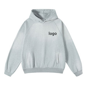 Design personnalisé Fashion Style Streetwear Plain Pullover Hoodies Stone Washed Faded Vintage Distressed Men Hoodies - Product Image 5