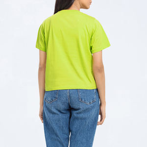 Personnalisé 100% coton sérigraphié Lady Top Tee femmes décontracté vierge culture T-shirts impression numérique T-shirts personnalisés - Product Image 5