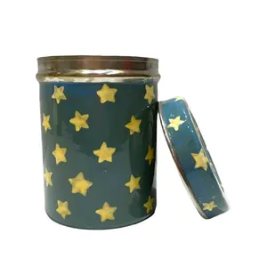 Qualidade Premium Hand Painted Food Storage Canister Top Selling Quality Modern Look Food Storage Hand Painted Canister Elegante