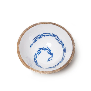 Nouveau bol en bois imprimé décalcomanie et finition peinte Design naturel bol de service décor intérieur Table à manger Design fruits bols - Product Image 3