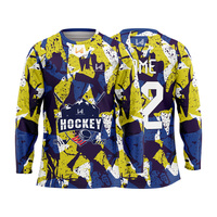 Maillot de hockey sur glace respirant personnalisé pour adulte, tenue d'équipe professionnelle, broderie, impression par sublimation, extensible dans quatre directions