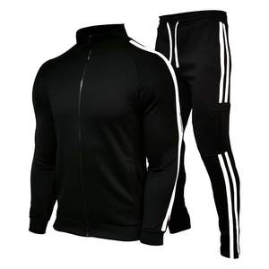 Chándal de manga larga con cremallera para otoño, chándal Multicolor para gimnasio, ropa deportiva de calle, chándal de 2 piezas para hombre - Product Image 1