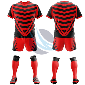 Ensemble d'uniformes de sport OEM pour le rugby avec tissu évacuant l'humidité pour les équipes Maillot à séchage rapide et short sur mesure pour le confort - Product Image 3