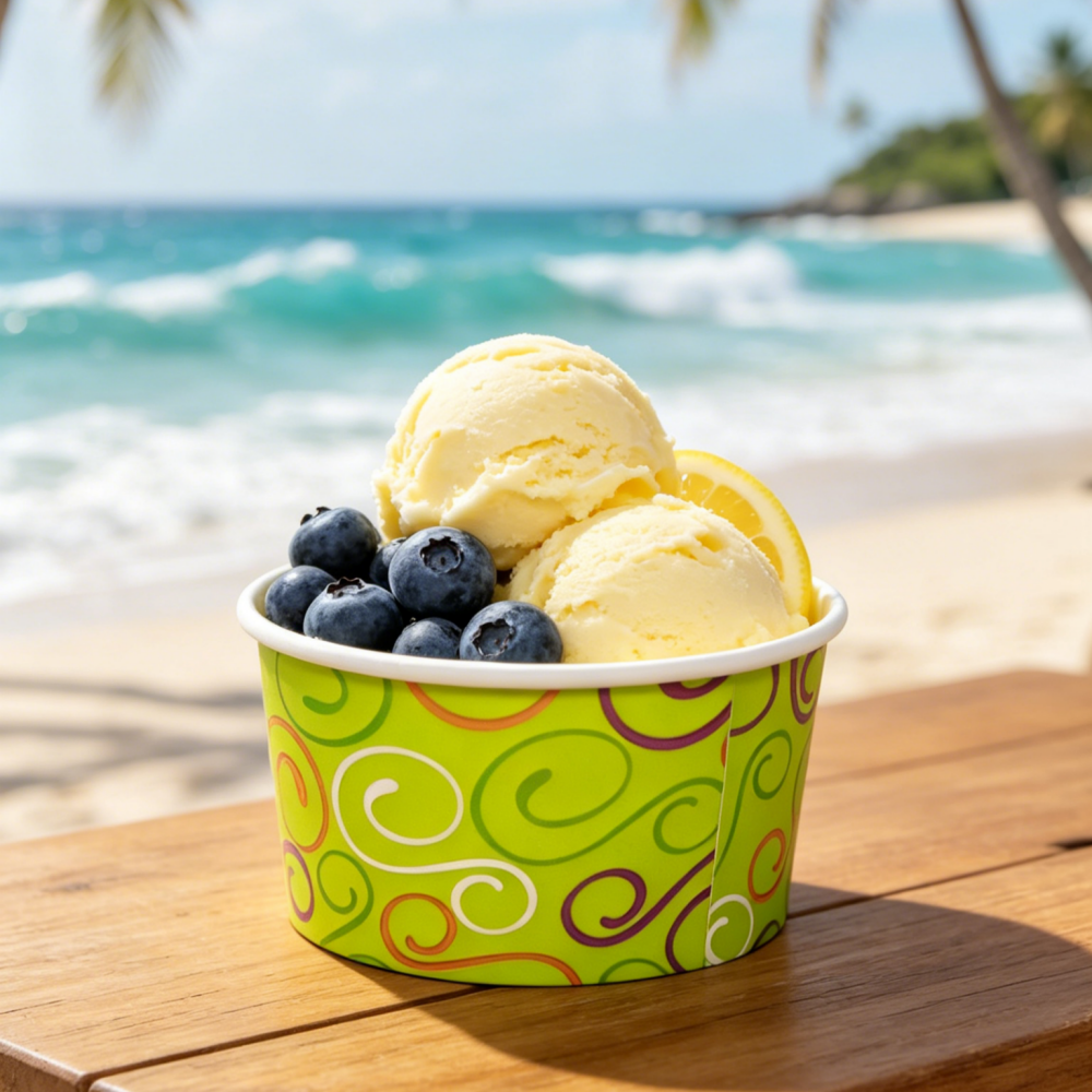 Wholesale Food Grade Bulk Disposable Food-Safe Leakproof Custom Paper Frozen Yogurt & Ice Cream Cup