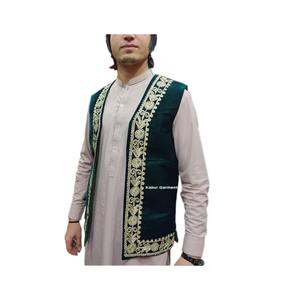 Gilet de travail sans manches pour homme, style afghan traditionnel, fait main, ethnique, culturel, tissu respirant à séchage rapide pour mariage d'été - Product Image 1