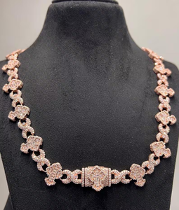 Colgante de Cadena con Eslabones de Flor en Plata 925 con Diamantes de Moissanita, Diseño de Lujo Hip Hop, para Hombre y Mujer, Regalo - Product Image 1