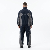 Survêtement coupe-vent en nylon imprimé pour homme, coupe ajustée, grande taille, avec bandes réfléchissantes, respirant