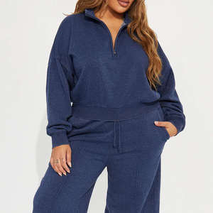 ชุดกีฬาผ้าเนื้อยืดใส่สบาย ชุดลำลอง/ชุดกีฬาผู้หญิงขายดี ชุดสตรีทแวร์ 2 ชิ้น ชุดวอร์มโอเวอร์ไซส์ - Product Image 5