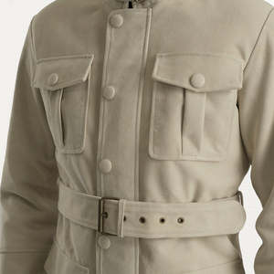 Chaqueta de invierno para hombre de diseño superior con cuello levantado manga completa 100% cuero de alta calidad personalizable precio razonable - Product Image 3