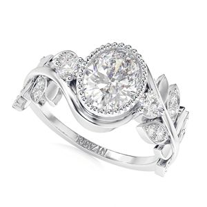 1.00CT Anillo de compromiso de diamante de corte ovalado para mujer - Product Image 4