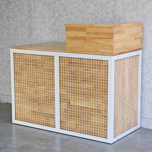 Comptoir de magasin BLT68022 avec tiroir 120x60x82cm en acier et métal, caisse enregistreuse en bois de caoutchouc - pour les détaillants - Product Image 2