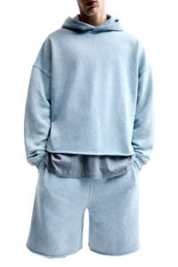 Logo personnalisé 100% coton pull à capuche d'hiver pour hommes pull grande taille surdimensionné avec couleur unie polaire lourde teinte unie - Product Image 4