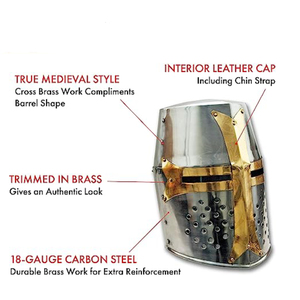 Gran Placa Cruzada Medieval de Caballero Templario Negro, Cruz de Latón, Disfraz de Halloween Hecho a Mano con Recubrimiento en Polvo - Product Image 5