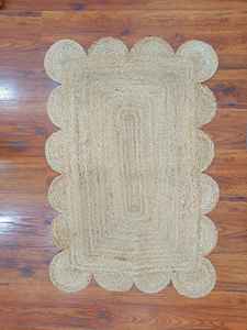Juego de alfombras de yute redondas grandes hechas a mano Alfombra de fibra natural Premium para decoración del hogar - Product Image 2