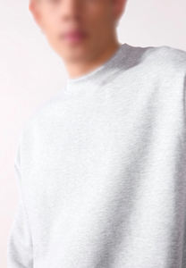 Sweat Homme 100% Coton Col Ras du Cou Sweat à Capuche Polaire Lourd Manches Longues Motif Solide Garçons Brodé Teint Uni - Product Image 4