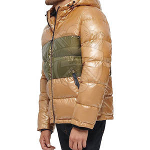 Factory Manufacture New Arrival <b>Men's</b> Puffer Jacket Customized Canvas Hooded Collar Winter Season Long Sleeves Wholesale Option - Product Image 4