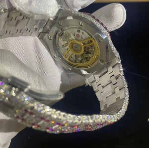 Reloj de Lujo Antiguo de Hip Hop para Mujer, de Acero Inoxidable, de Alta Calidad, con Movimiento Mecánico Miyota, Esfera Analógica, Diamantes de Imitación, Cristal, 42 mm - Product Image 6