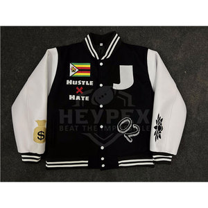 Vente en gros de vestes d'université pour hommes grande taille avec logo personnalisé veste d'université Letterman unie pour l'hiver style High Street - Product Image 1