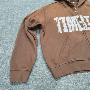 Sweat à capuche surdimensionné pour homme personnalisé avec fermeture éclair, style ample, impression sur écran, lavage à l'acide, pulvérisation, qualité supérieure, longueur courte - Product Image 3