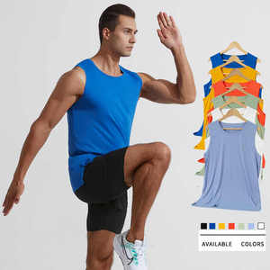 Men's Sleeveless Tank Tops Solid Color Quick Dry O-Neck Sporty Knitted Polyester Gym <b>Running</b> <b>Singlets</b> Multi-Color - Product Image 5