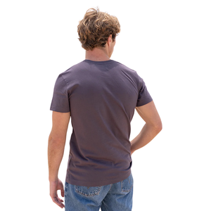 T-shirt à manches courtes pour homme, en coton biologique 100% luxueux, délavé violet, col rond, pré-rétréci, certifié GOTS, respirant, coupe ajustée - Product Image 6