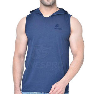 Cotton Polyester Customized <b>Men</b> <b>Sleeveless</b> <b>Hoodies</b> High Quality Made Wholesale <b>Men's</b> <b>Sleeveless</b> <b>Hoodies</b> - Product Image 1