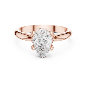 Anillo de compromiso de 14K para mujer con piedra central - Product Image 4